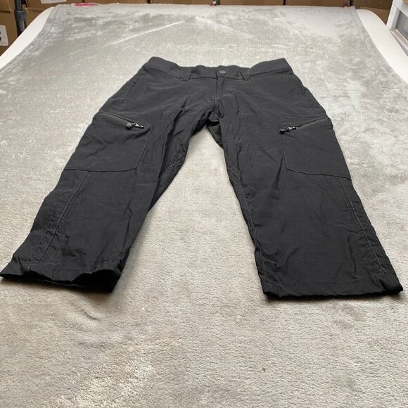 WindRiver Capri Pants Women's 8 Black Nylon Stretch Zipper Cargo Pockets Outdoor - Picture 3 of 11